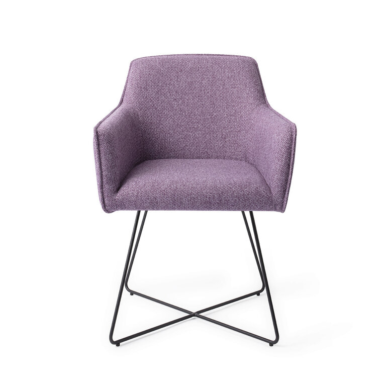 Jesper Home Hofu Violet Daisy Dining Chair - Cross Black