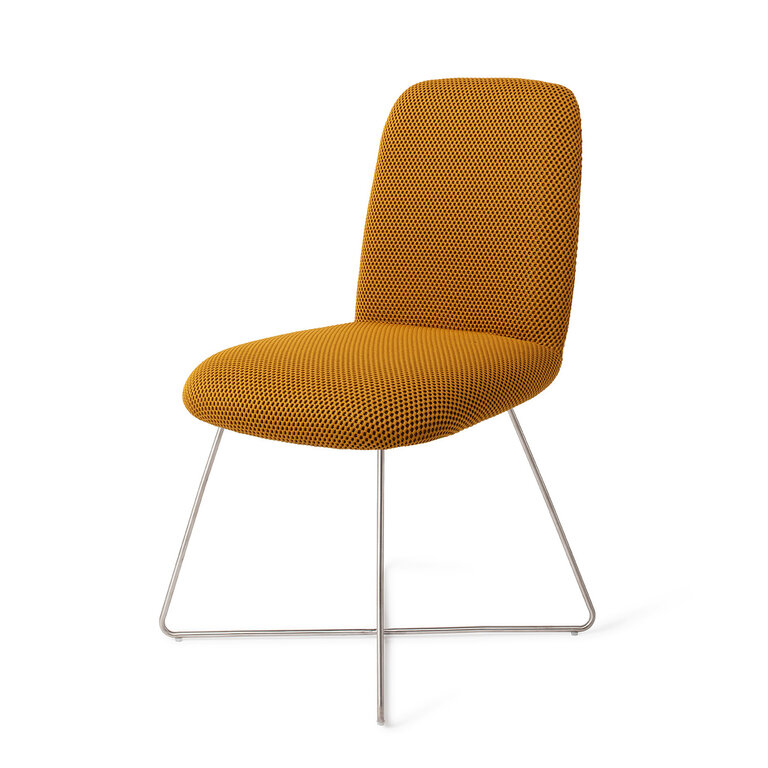 Jesper Home Taiwa Groovy Garam Dining Chair - Cross Steel