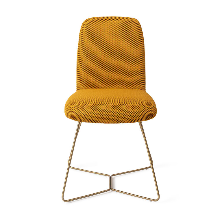 Jesper Home Taiwa Groovy Garam Dining Chair - Beehive Gold