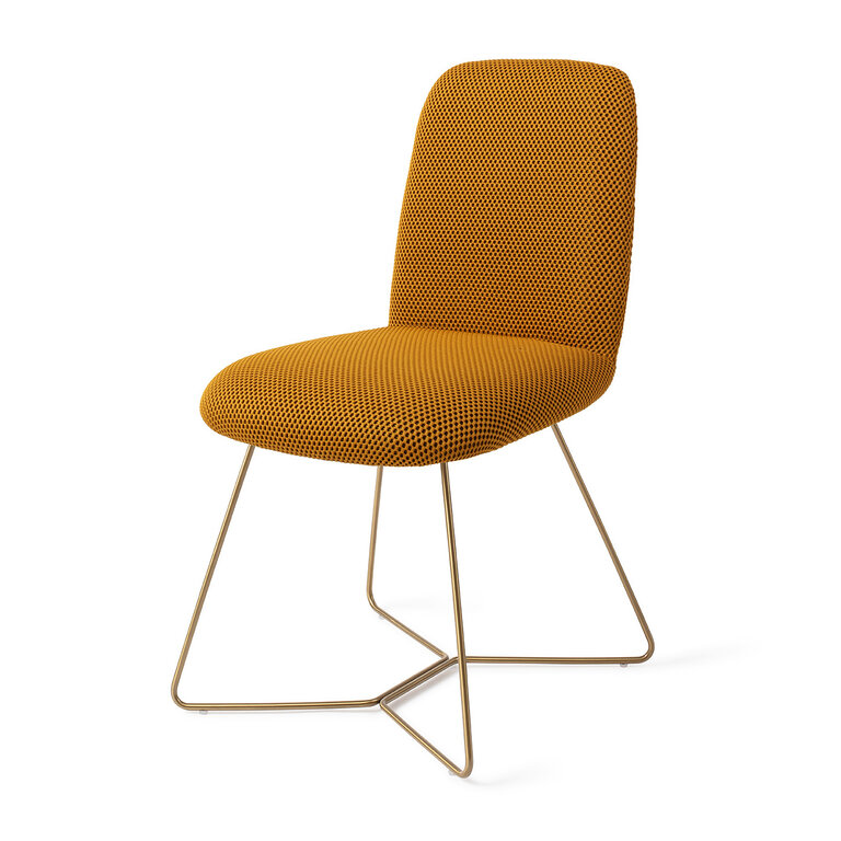 Jesper Home Taiwa Groovy Garam Dining Chair - Beehive Gold