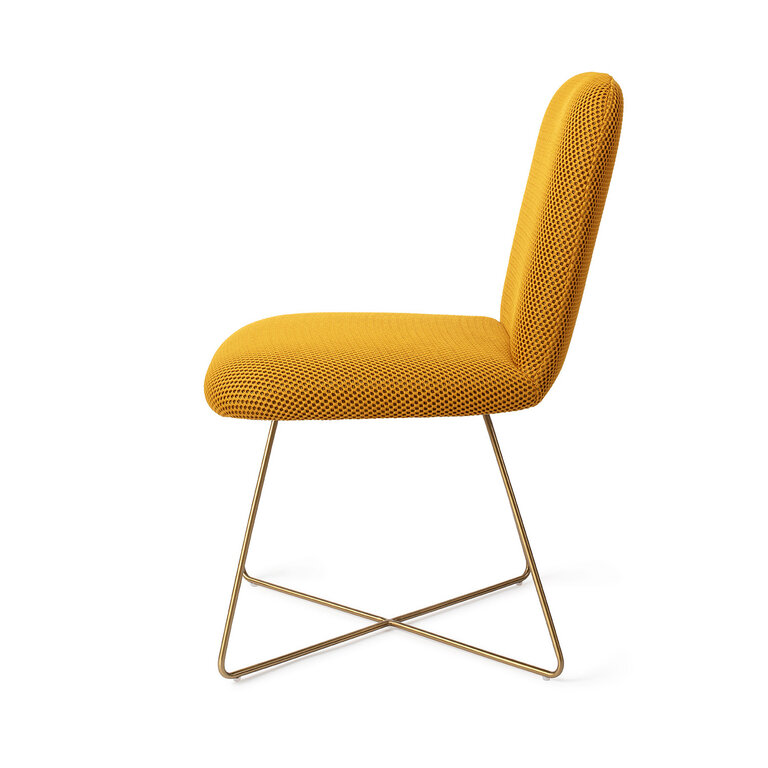 Jesper Home Taiwa Groovy Garam Dining Chair - Cross Gold