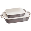 STAUB CERAMIC GREY (SET VAN 2) 27 X 20 + 20 X 16 CM