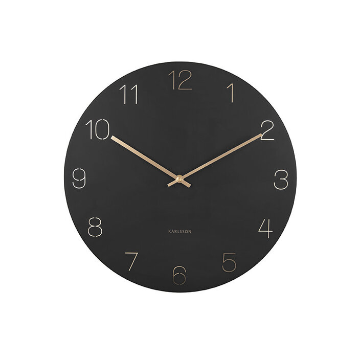 KARLSSON WALL CLOCK CHARM ENGRAVED BLACK