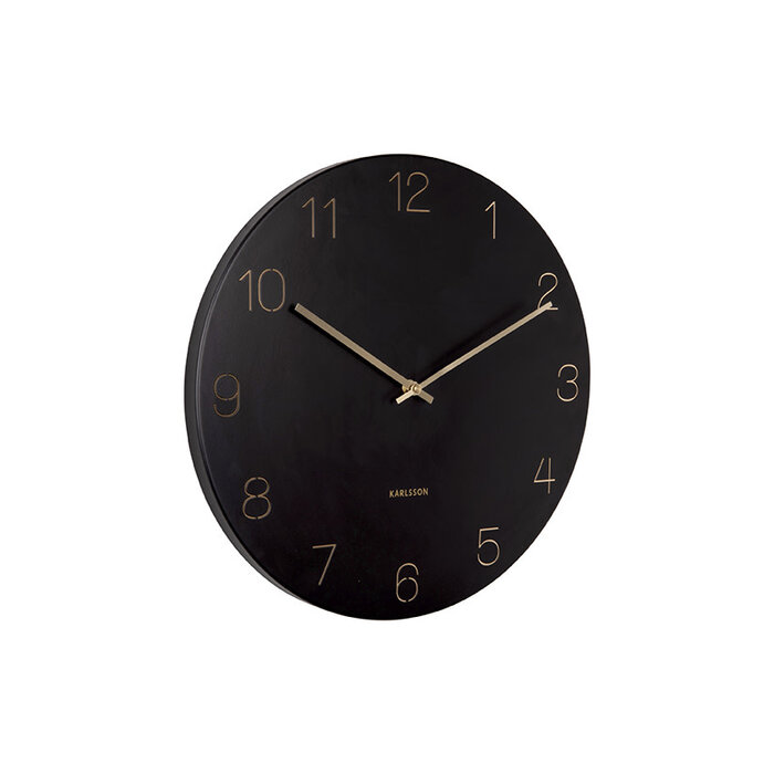 KARLSSON WALL CLOCK CHARM ENGRAVED BLACK
