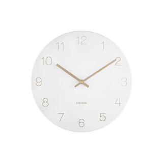 KARLSSON WALL CLOCK CHARM ENGRAVED WHITE