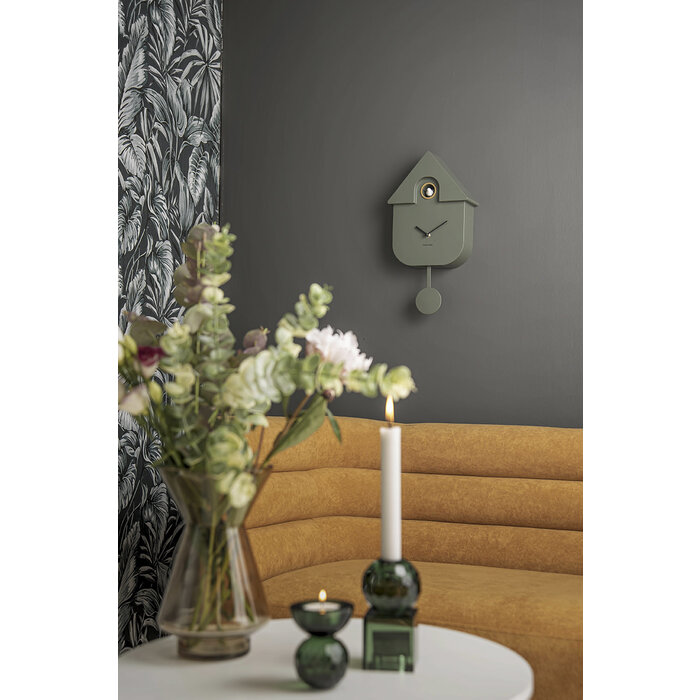 KARLSSON WALL CLOCK CUCKOO JUNGLE GREEN