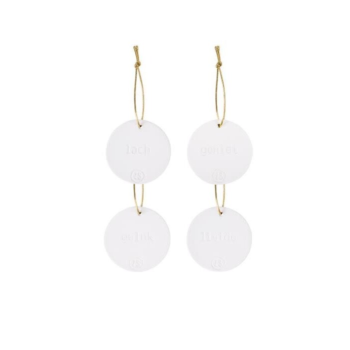 ZUSSS ZUSSS SET VAN 4 KERAMIEKEN KERSTHANGERS