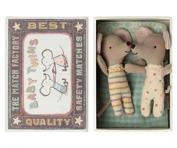 MAILEG MAILEG TWINS BABY MICE IN MATCHBOX