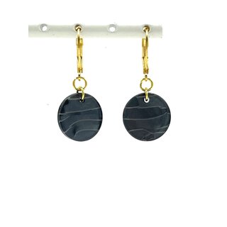 MON ONCLE MON ONCLE MARB OORRING BLACK MARBLE CIRCLE