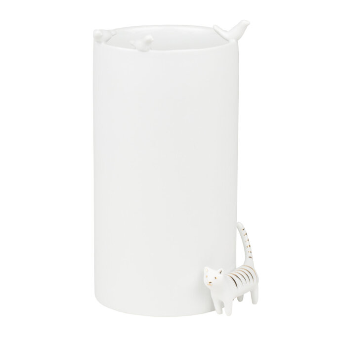 RADER RADER VASE CAT & SWARM OF BIRDS