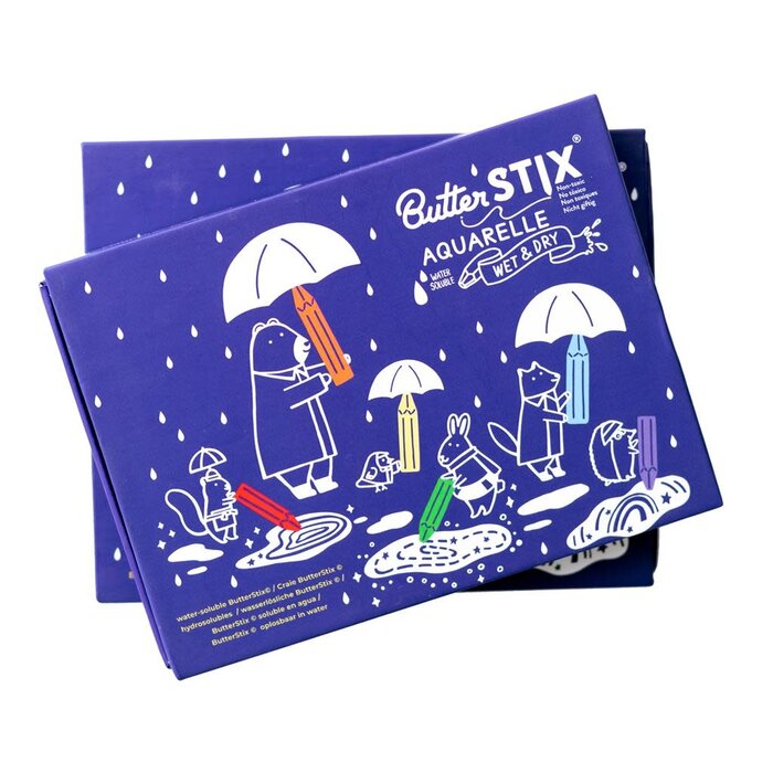 JAQ JAQ BIRD BUTTERSTIX AQUARELKRIJTJES MET PEN SET VAN 8