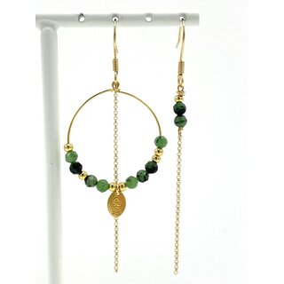 MURIELLE PERROTTI PERROTTI CREOLE ASSYM GOLD GREEN