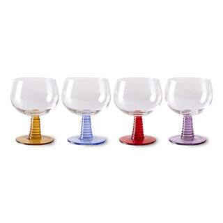 HK LIVING SWIRL WINE GLASS LOW (SET OF 4)