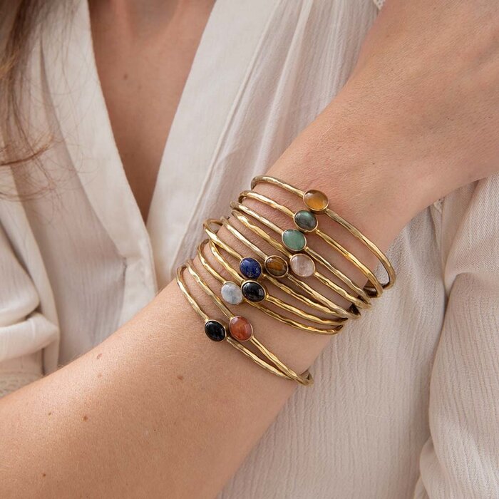 A BEAUTIFUL STORY BS MOONLIGHT TIGER EYE GOLD BRACELET