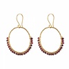 BS KINDNESS GARNET GOLD EARRINGS