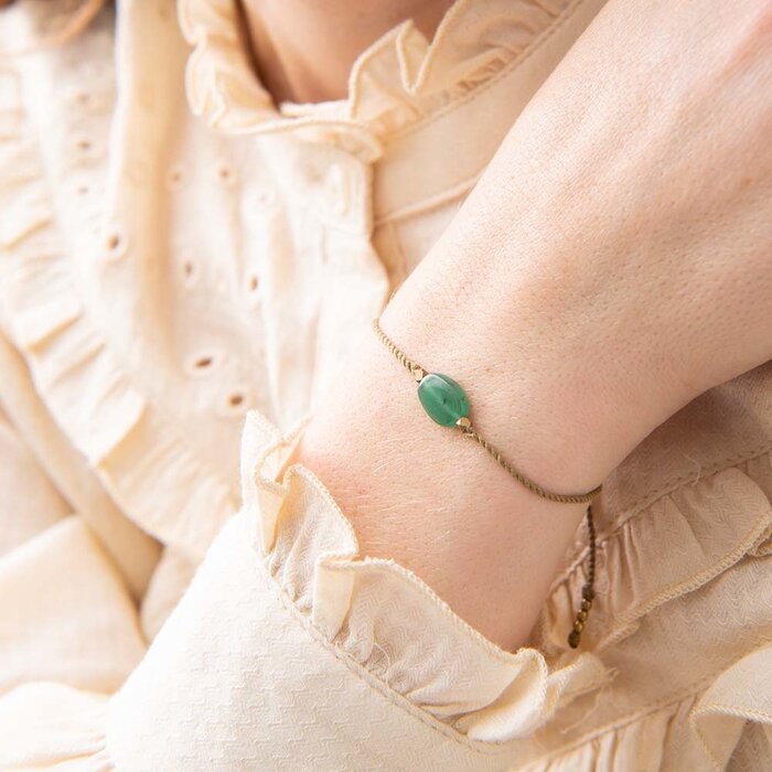 A BEAUTIFUL STORY BS GEMSTONE CARD AVENTURINE BRACELET