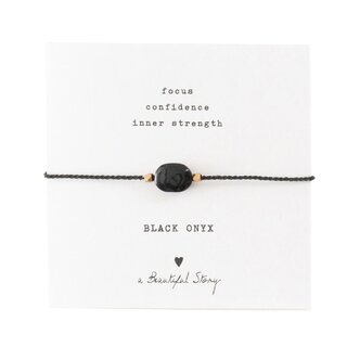 A BEAUTIFUL STORY BS GEMSTONE CARD BLACK ONYX BRACELET