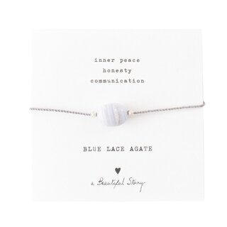 A BEAUTIFUL STORY BS GEMSTONE CARD BLUE LACE AGATE BRACELET