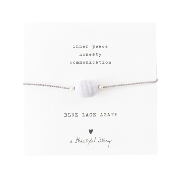 A BEAUTIFUL STORY BS GEMSTONE CARD BLUE LACE AGATE BRACELET