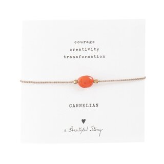 A BEAUTIFUL STORY BS GEMSTONE CARD CARNELIAN BRACELET