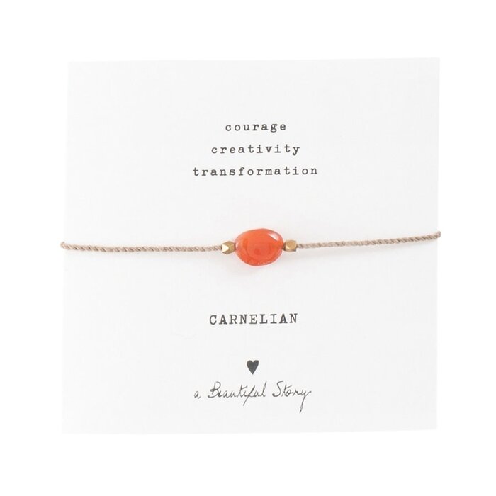 A BEAUTIFUL STORY BS GEMSTONE CARD CARNELIAN BRACELET