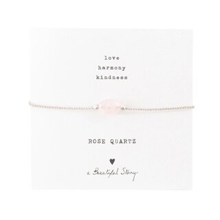 A BEAUTIFUL STORY BS GEMSTONE CARD ROSE QUARTZ BRACELET