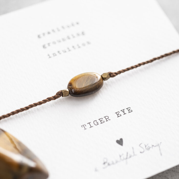 A BEAUTIFUL STORY BS GEMSTONE CARD TIGER EYE BRACELET
