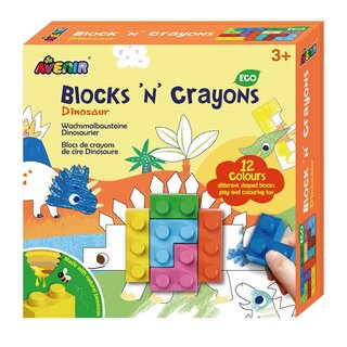 AVENIR BLOCKS N DINOSAURUS 12 KLEUREN EN 3 BLOKVORM