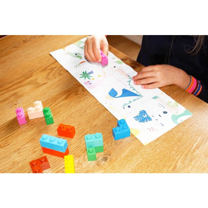 AVENIR BLOCKS N DINOSAURUS 12 KLEUREN EN 3 BLOKVORM