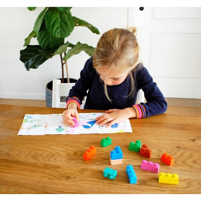 AVENIR BLOCKS N DINOSAURUS 12 KLEUREN EN 3 BLOKVORM