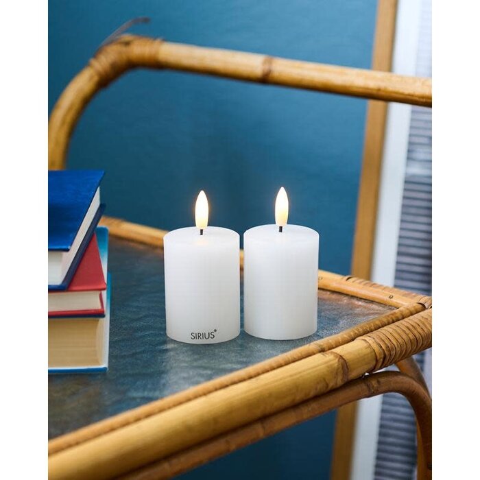 SIRIUS SIRIUS SILLE CANDLE MINI 2 PCS SET  H6.5 CM WHITE