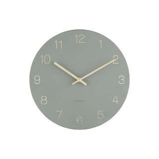 KARLSSON WALL CLOCK CHARM ENGRAVED GREEN