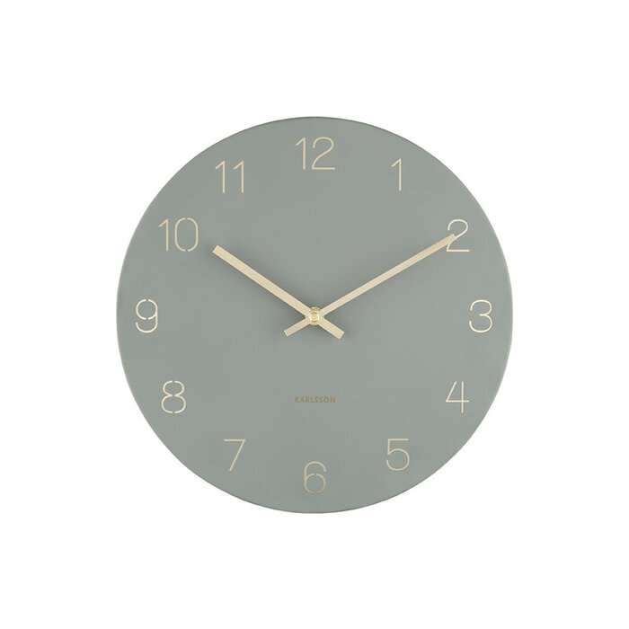 KARLSSON WALL CLOCK CHARM ENGRAVED GREEN