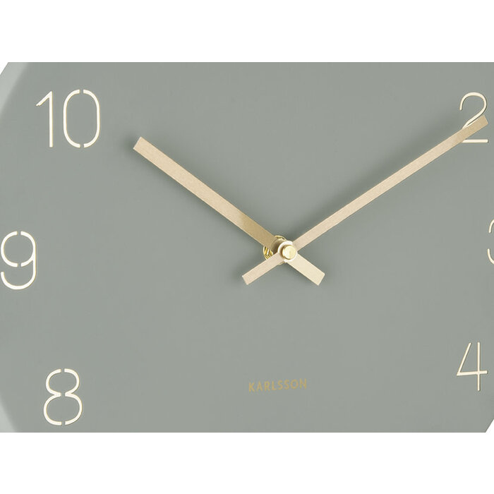 KARLSSON WALL CLOCK CHARM ENGRAVED GREEN
