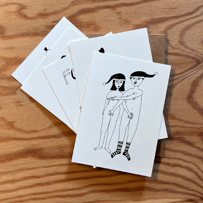 HELEN B HELEN B KERSTKAART NAKED COUPLE MET MUTS