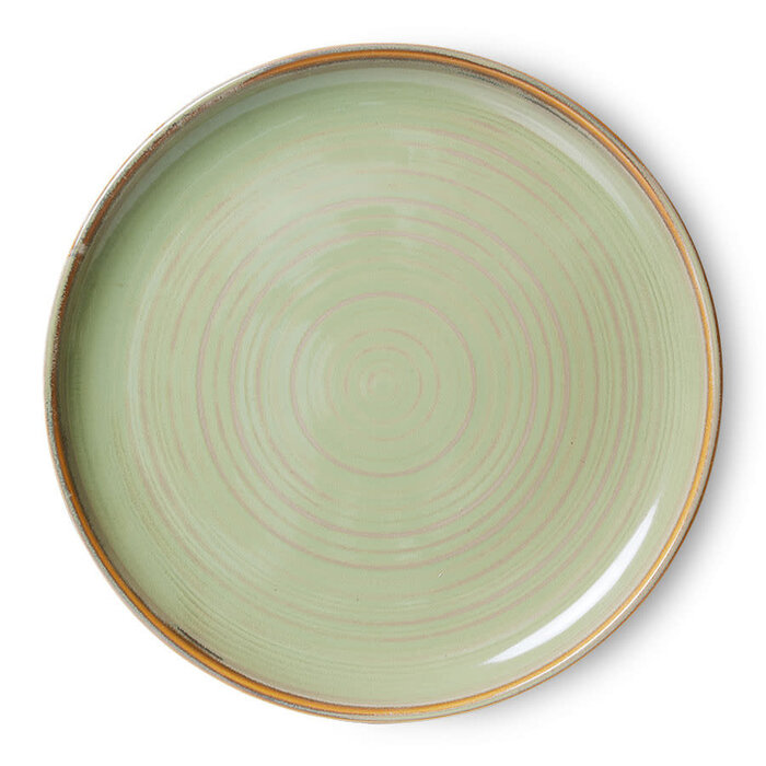 HK LIVING CHEF CERAMICS DINNER PLATE MOSS GREEN