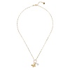 BS PLEASANT ( VLINDER) ROSE QUARTZ GOLD NECKLACE