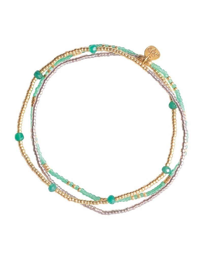 A BEAUTIFUL STORY BS WELCOME AVENTURINE GOLD BRACELET