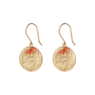 A BEAUTIFUL STORY BS PRECIOUS CARNELIAN GOLD EARRINGS
