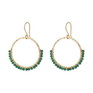 A BEAUTIFUL STORY BS KINDNESS AVENTURINE GOLD EARRINGS