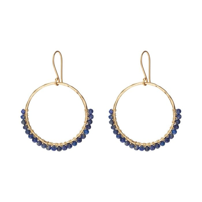A BEAUTIFUL STORY BS KINDNESS LAPIS LAZULI GOLD EARRINGS