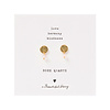BS MINI COIN ROSE QUARTZ GOLD EARRINGS