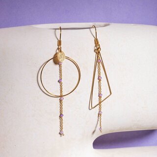 MURIELLE PERROTTI PERROTTI CLOE CREOLE & TRIANGLE ASYM PURPLE ZIRK