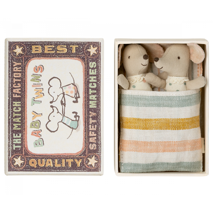 MAILEG MAILEG TWINS BABY MICE IN MATCHBOX