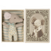 MAILEG BABY MOUSE IN MATCHBOX BLUE