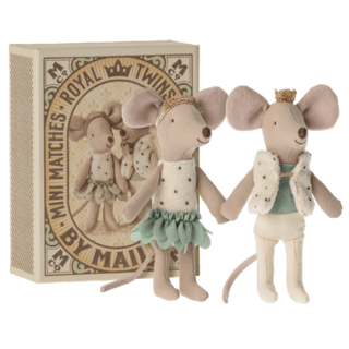 MAILEG MAILEG ROYAL TWINS MICE IN MATCHBOX