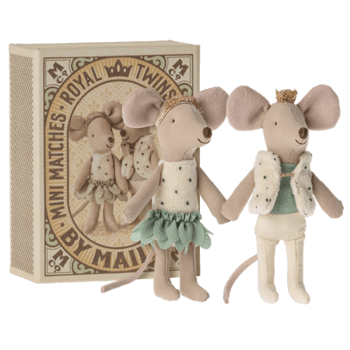 MAILEG MAILEG ROYAL TWINS MICE IN MATCHBOX