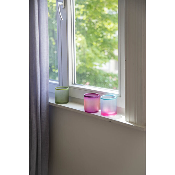 HK LIVING HKL GLASS TEA LIGHT HOLDER SKY