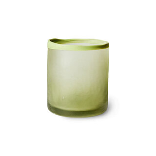 HK LIVING HKL GLASS TEA LIGHT HOLDER OLIVE