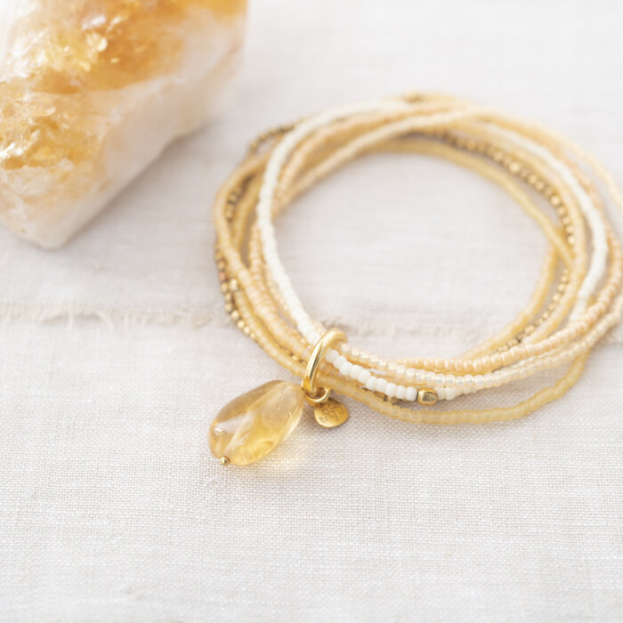 A BEAUTIFUL STORY BS NIRMALA CITRINE GOLD BRACELET
